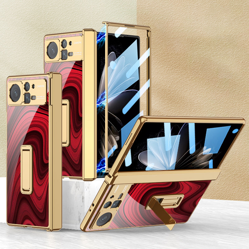GKK For Xiaomi Mix Fold 2 5G Magnetic Hinge Protection Hard PC Phone Case Pattern Printing Kickstand Protective Shell Cover with Tempered Glass Film GKK For Xiaomi Mix Fold 2 5G Magnetic Hinge Protection Hard PC Phone Case Pattern Printing Kickstand Protective Shell Cover with Tempered Glass Film